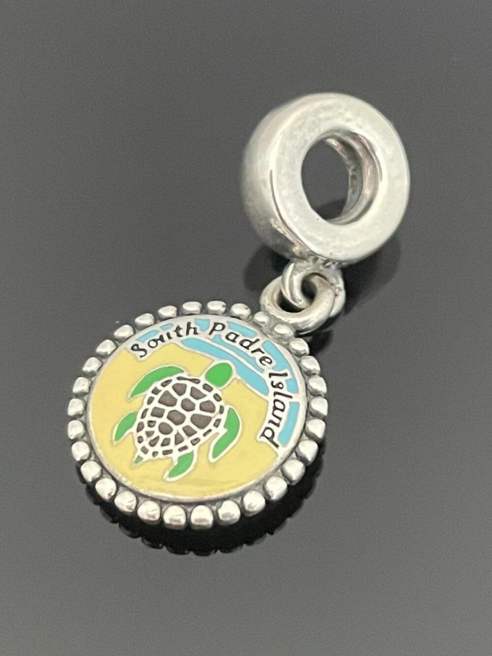 Original Pandora South Padre Island Charm Beach Turtle Dangle Pendant